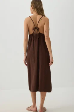Airy V Neck Midi Dress