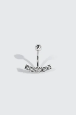Arched Rhinestone Navel Piercing