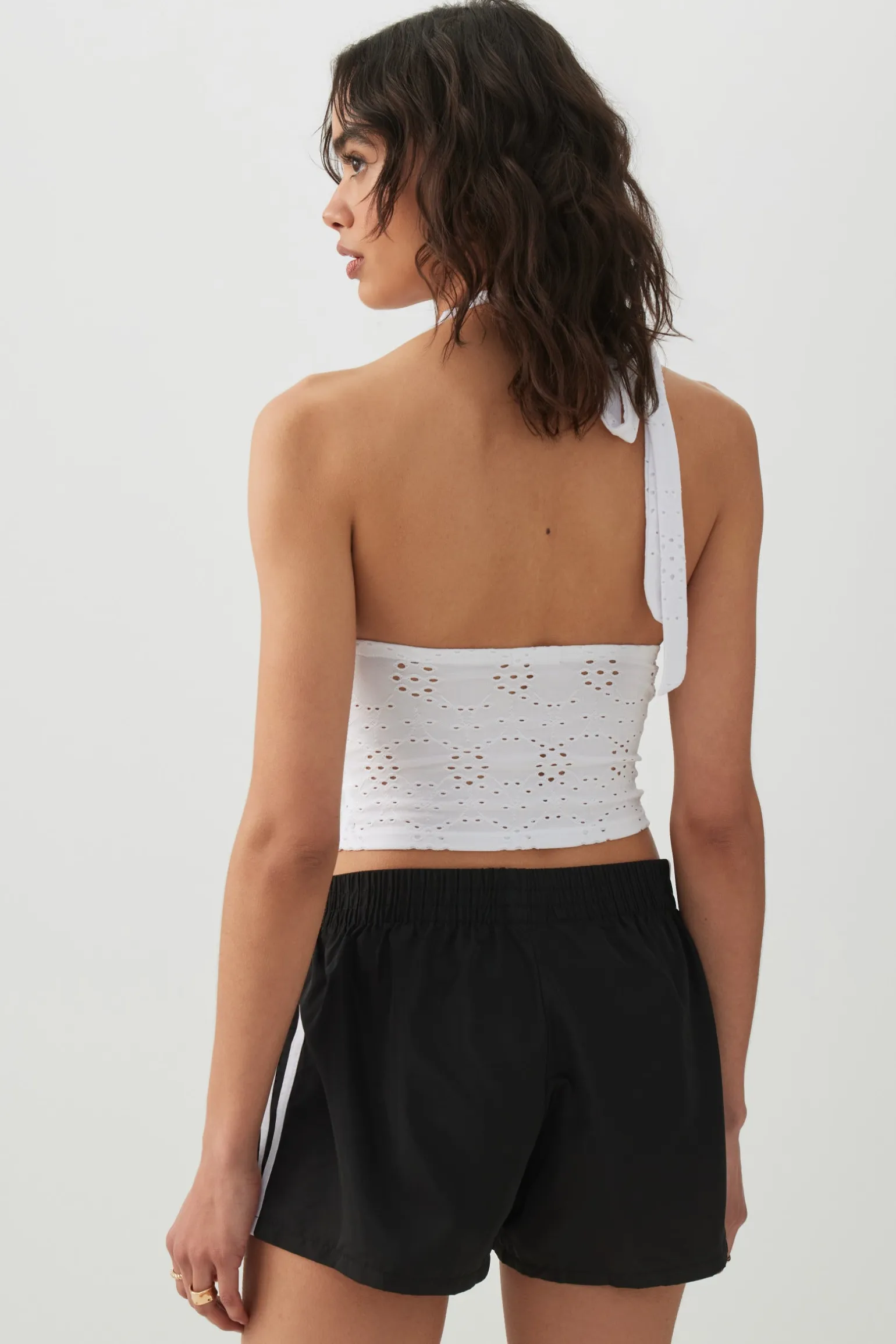 Athletic Striped Mini Shorts