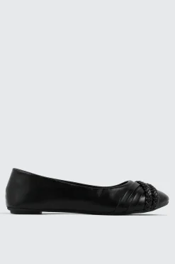 Ballerina Flats with Braided Detail