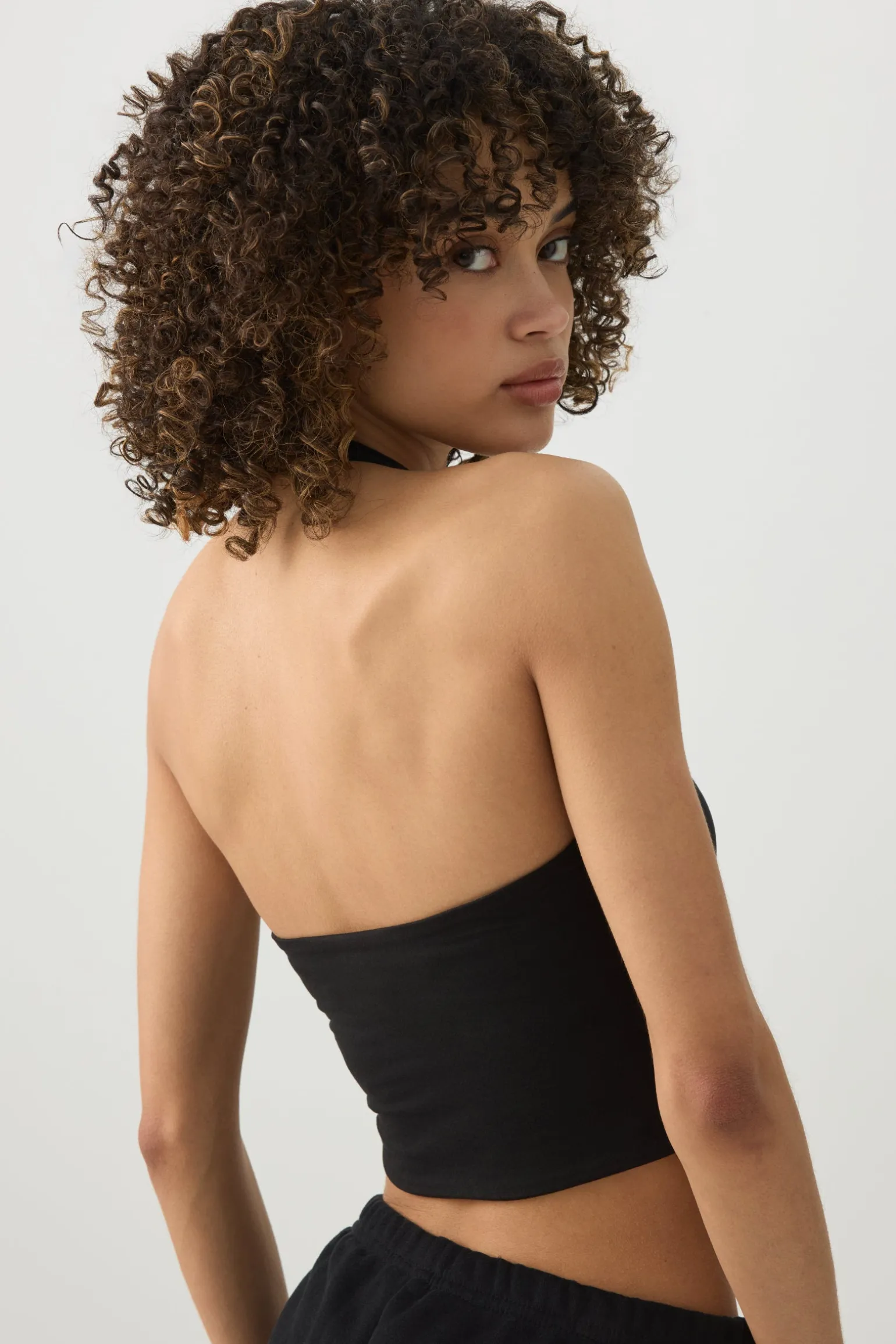 Basic Crop Halter Tank Top