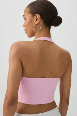 Basic Crop Halter Tank Top