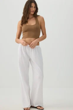 Basic Crop Halter Tank Top