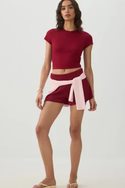 Basic Cropped Crew Neck T Shirt