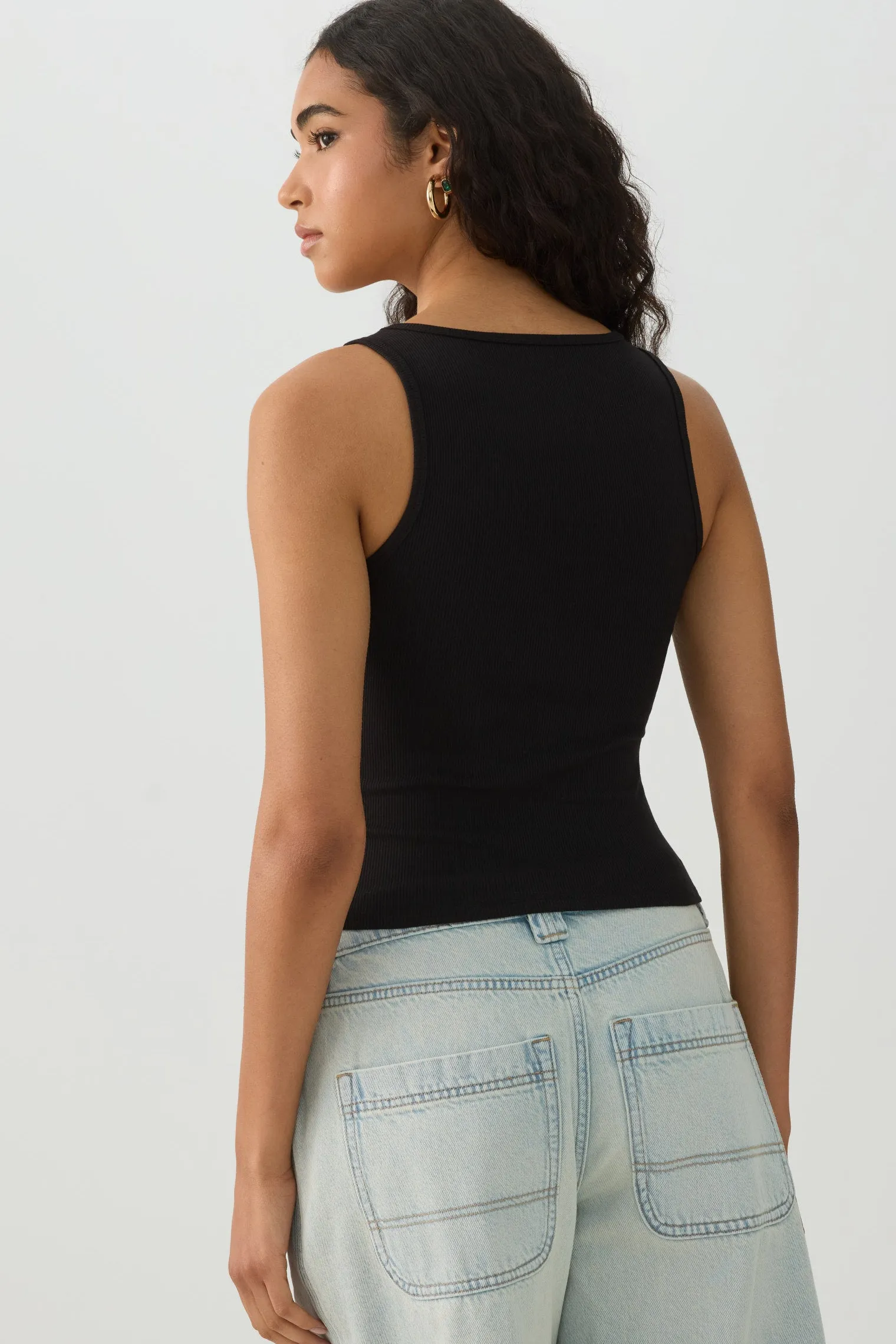 Basic Cropped Ribbed Tank Top