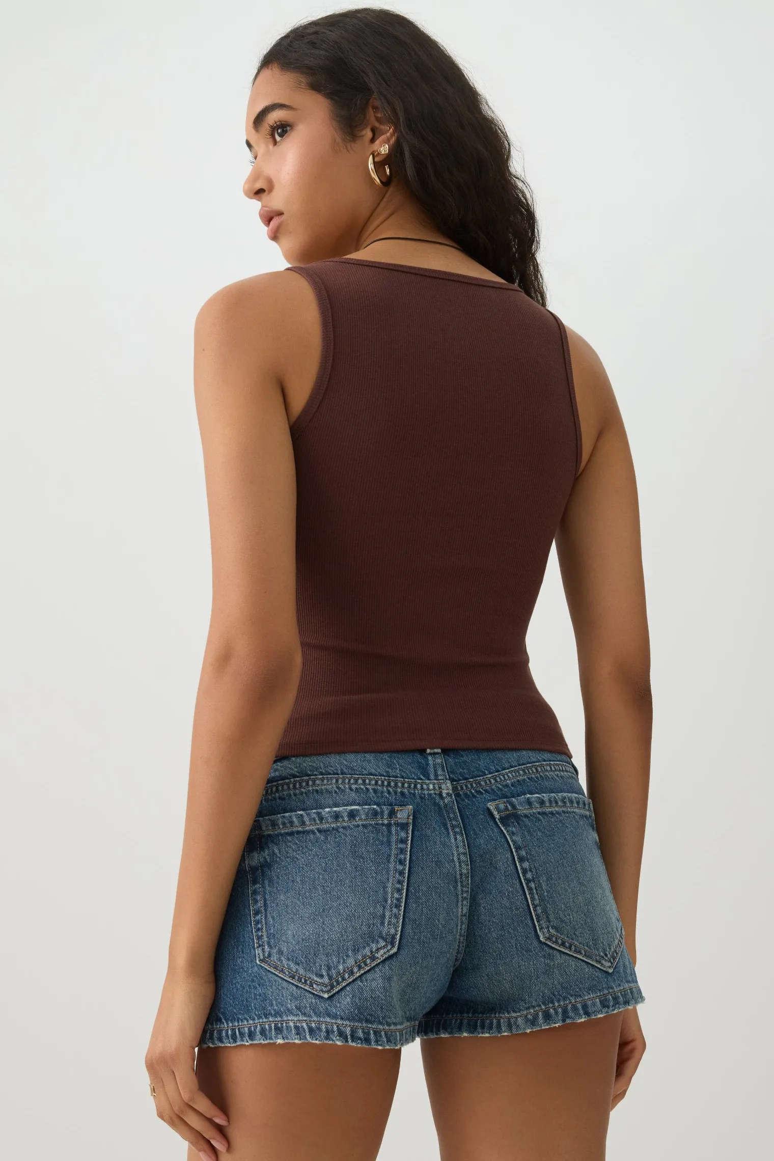 Basic Cropped Ribbed Tank Top
