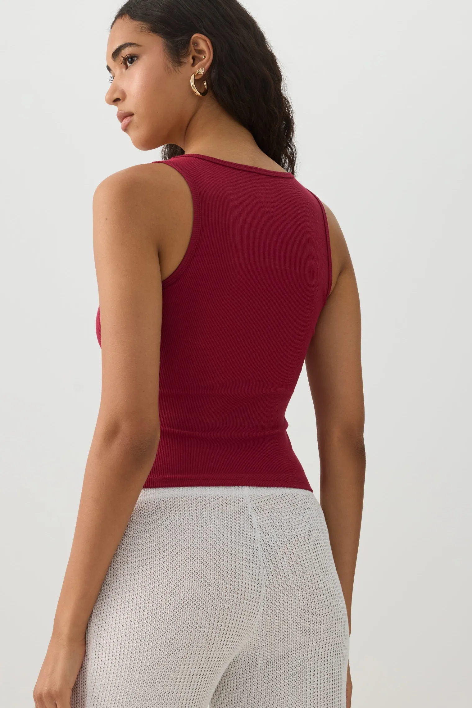 Basic Cropped Ribbed Tank Top