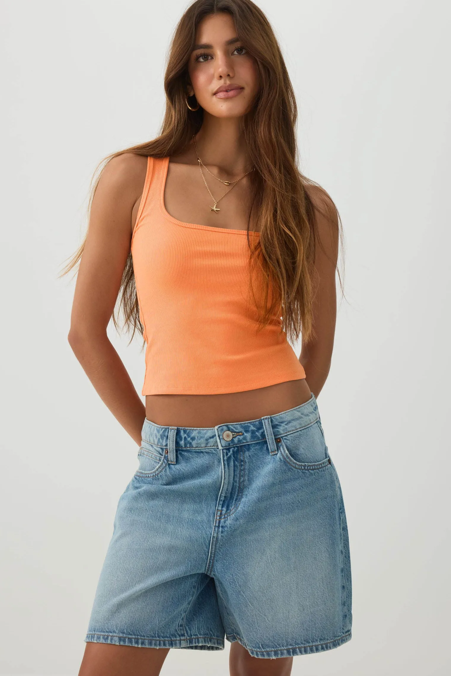 Basic Cropped Ribbed Tank Top