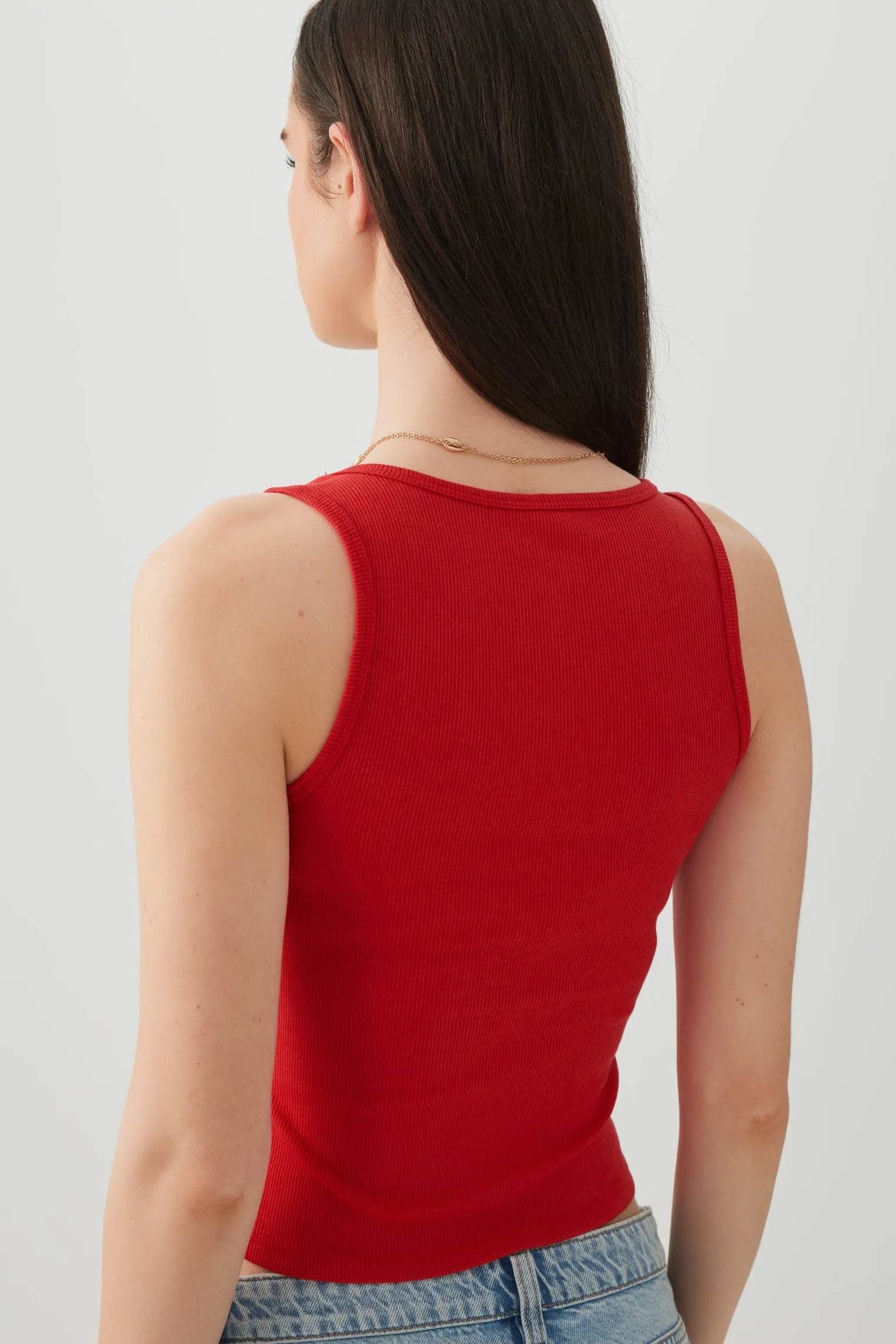 Basic Cropped Ribbed Tank Top