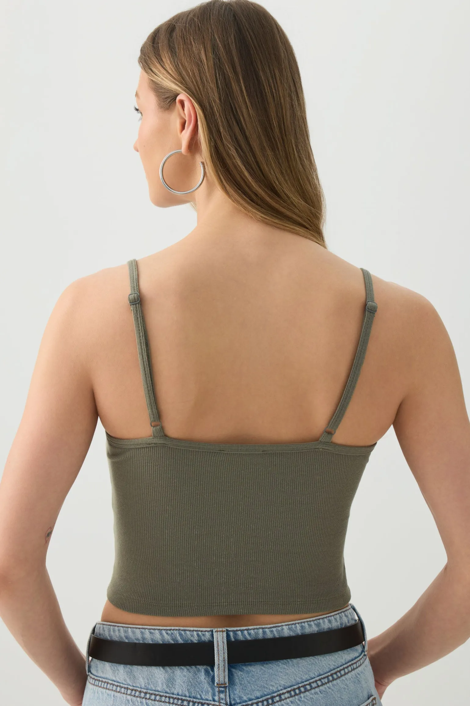 Basic Crop Tank Top with Adjustable Straps