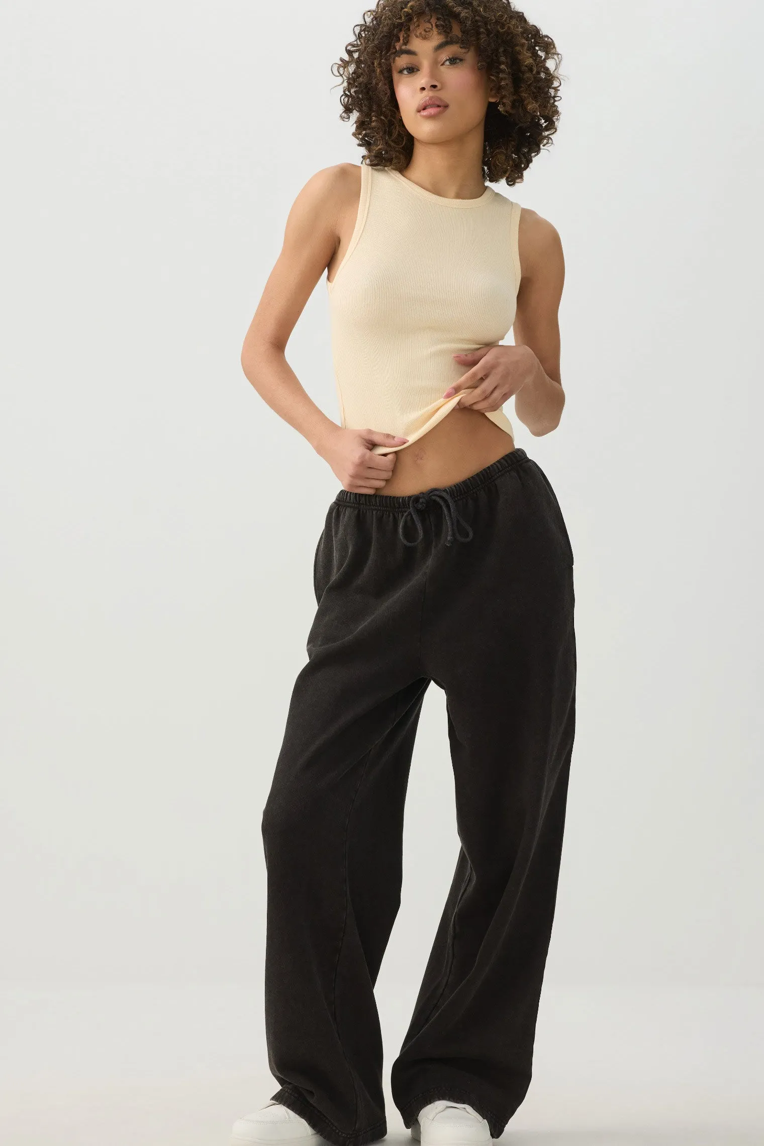 Basic Rib High Neck Tank Top