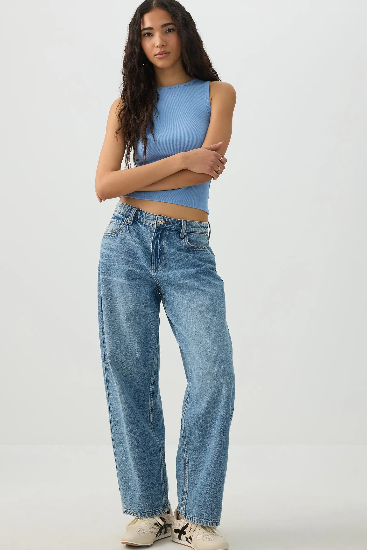 Basic Rib High Neck Tank Top