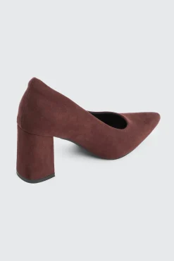 Block Heel Faux Suede Pumps