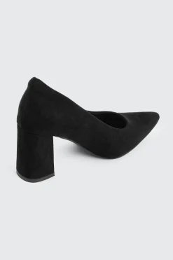 Block Heel Faux Suede Pumps
