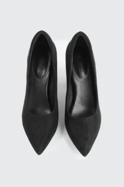 Block Heel Faux Suede Pumps