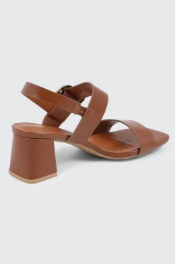 Block Heel Sandals with Buckle Strap