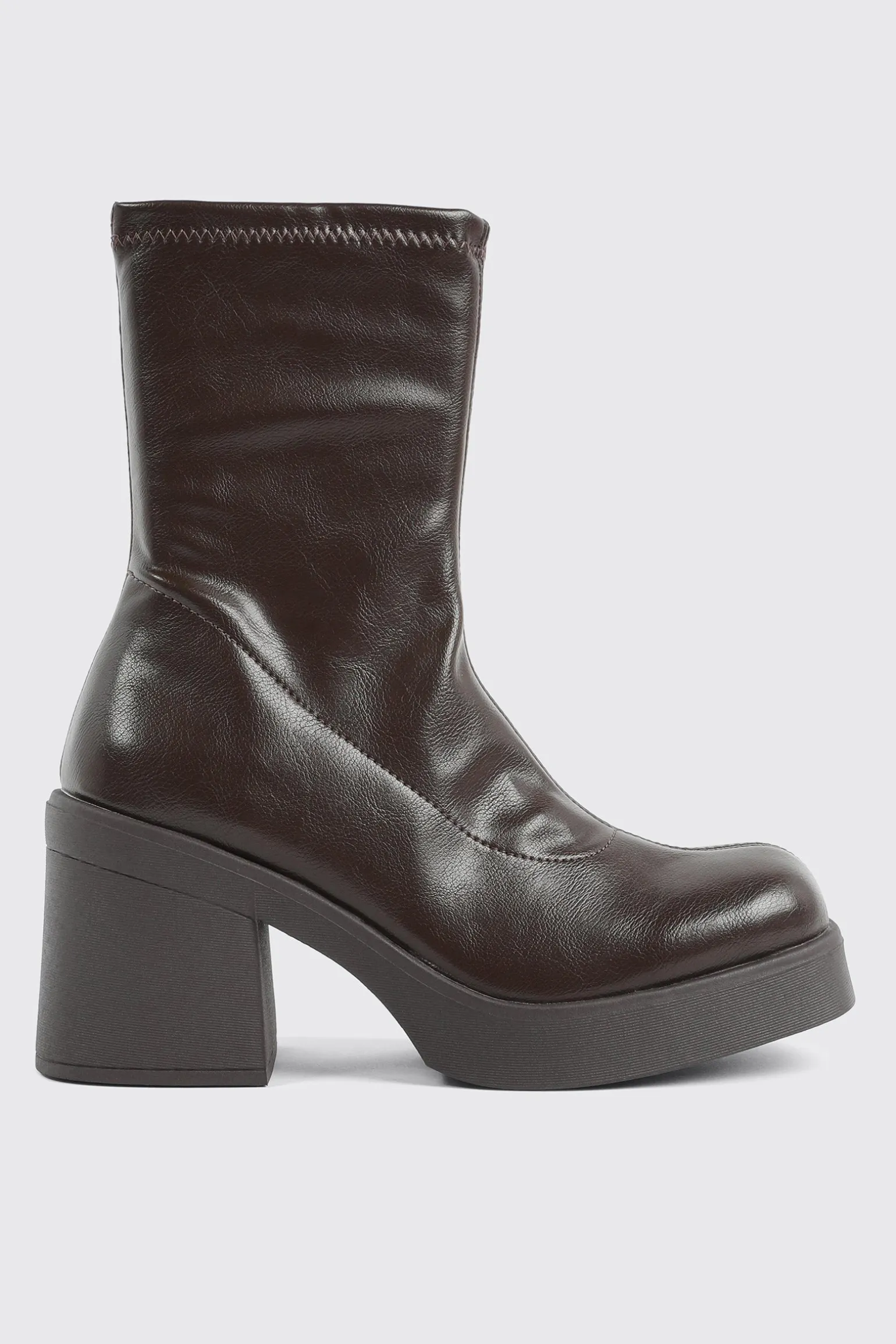 Block Mid Calf Boots