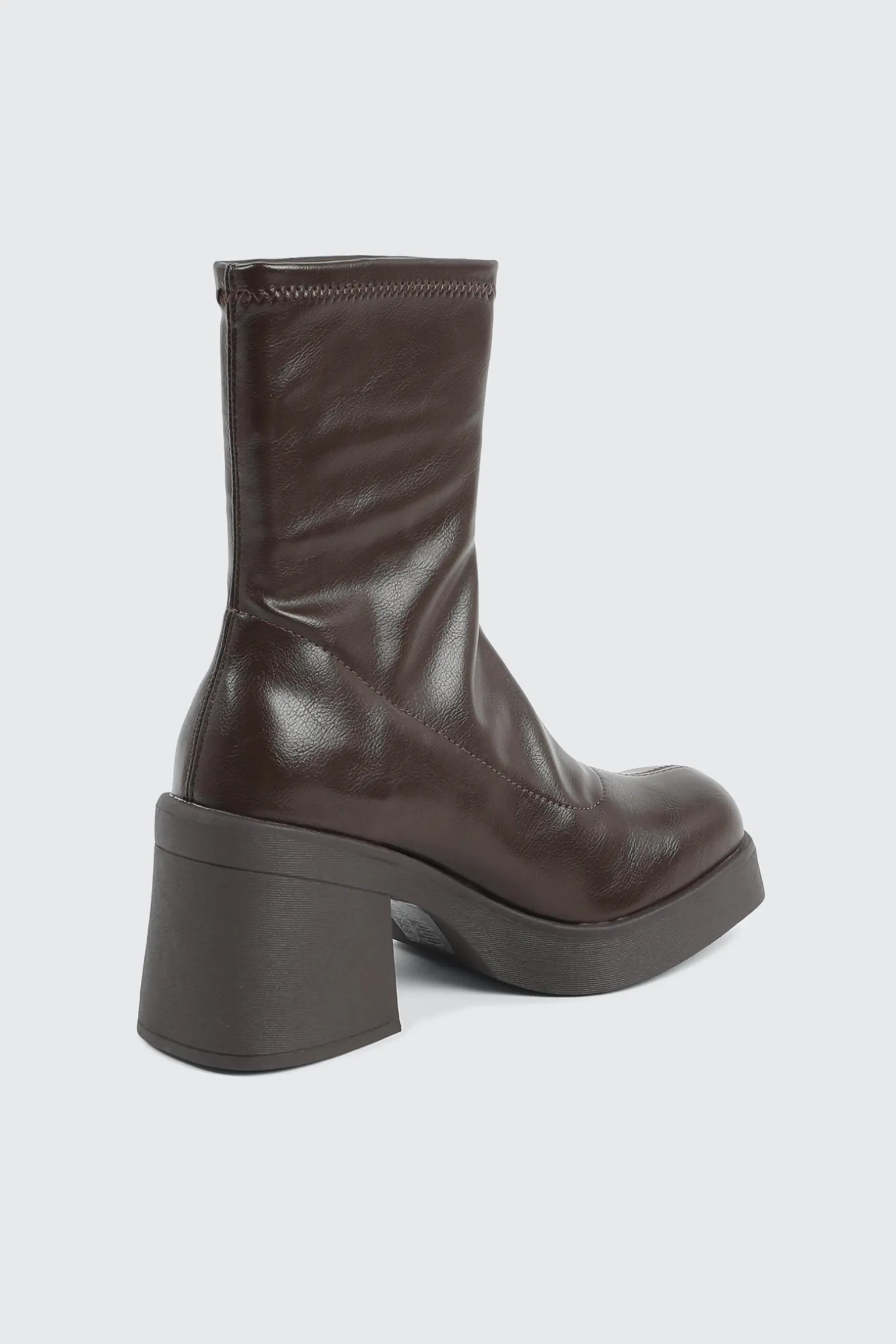 Block Mid Calf Boots