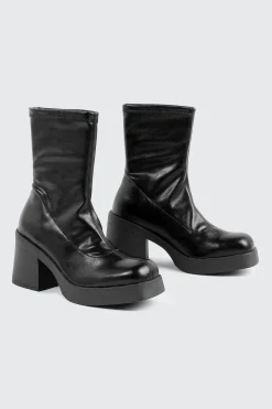 Block Mid Calf Boots