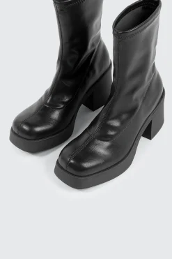 Block Mid Calf Boots
