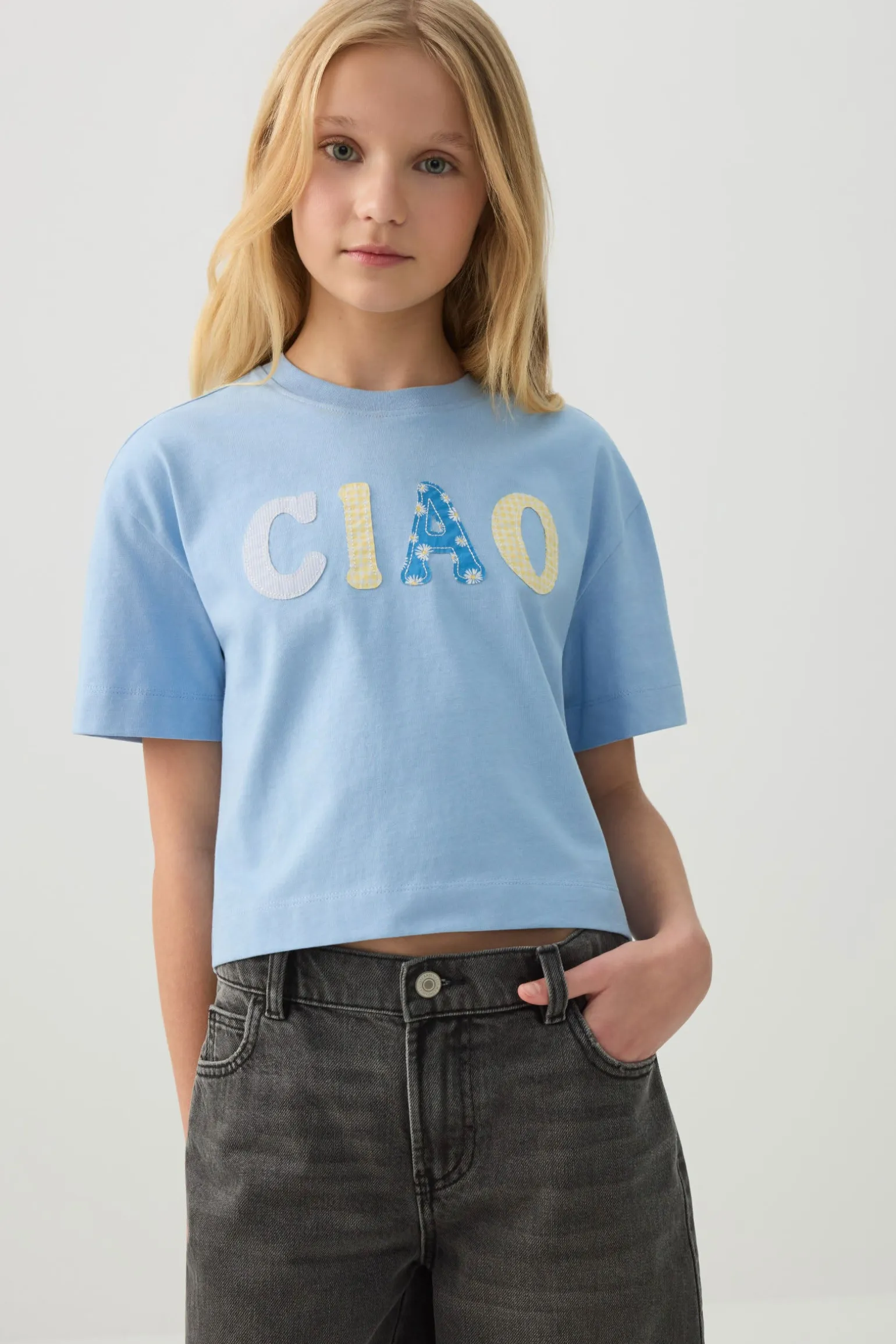 Boxy T-Shirt with Embellishment
