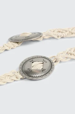 Braided Cord Belt with Medallions