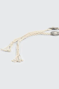 Braided Cord Belt with Medallions