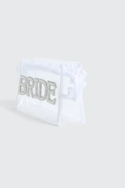 Bridal Cosmetic Bag with Pearl & Rhinestones