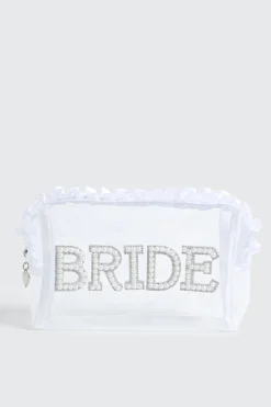 Bridal Cosmetic Bag with Pearl & Rhinestones