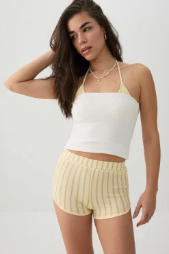 Brushed Knit Contrast Trim Shorts