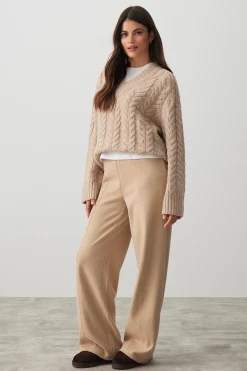 Brushed Knit Wide Leg Pants