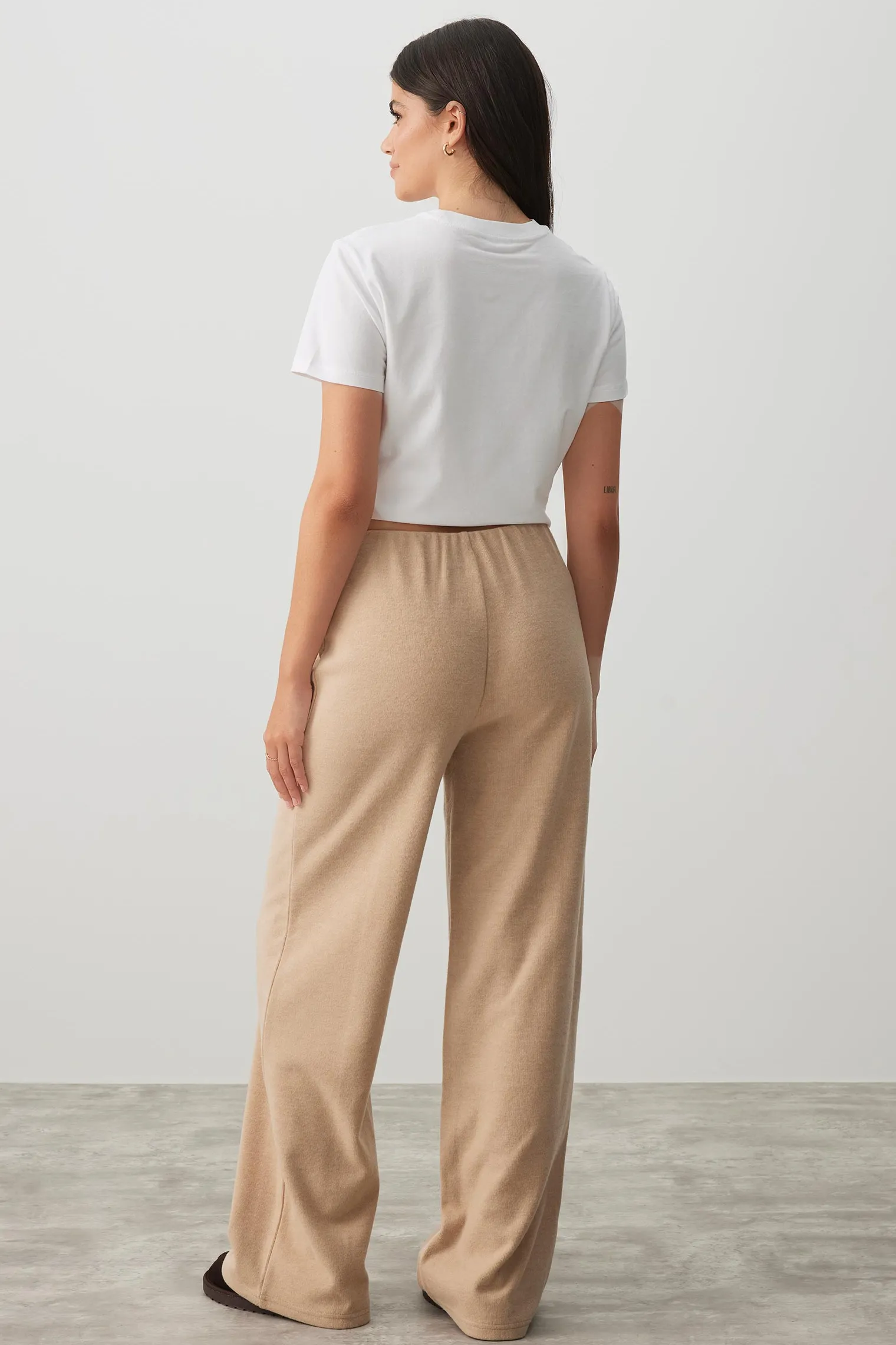 Brushed Knit Wide Leg Pants