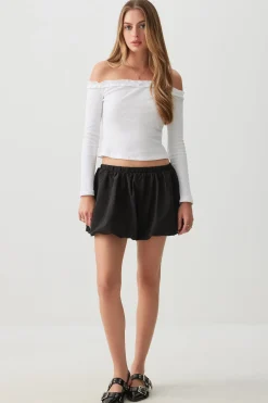 Bubble Micro Skirt with Shorts