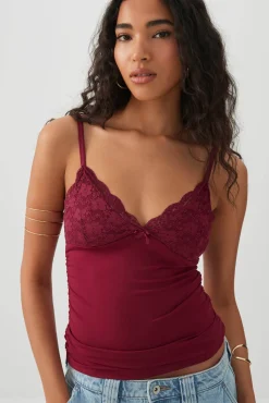 Bustier Look Lace Tank Top