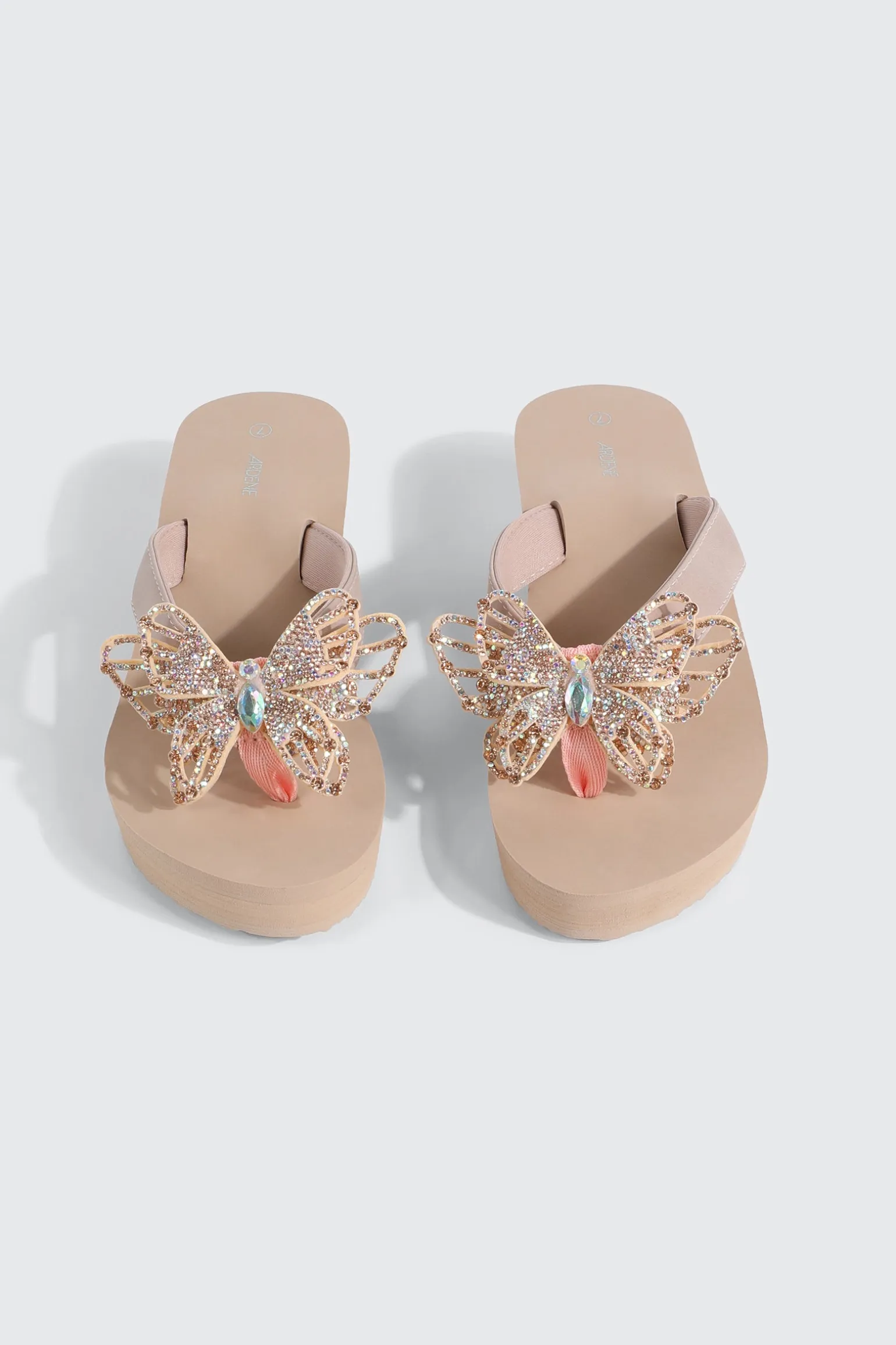 Butterfly Wedge Flip Flops