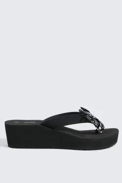 Butterfly Wedge Flip Flops