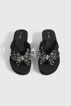 Butterfly Wedge Flip Flops