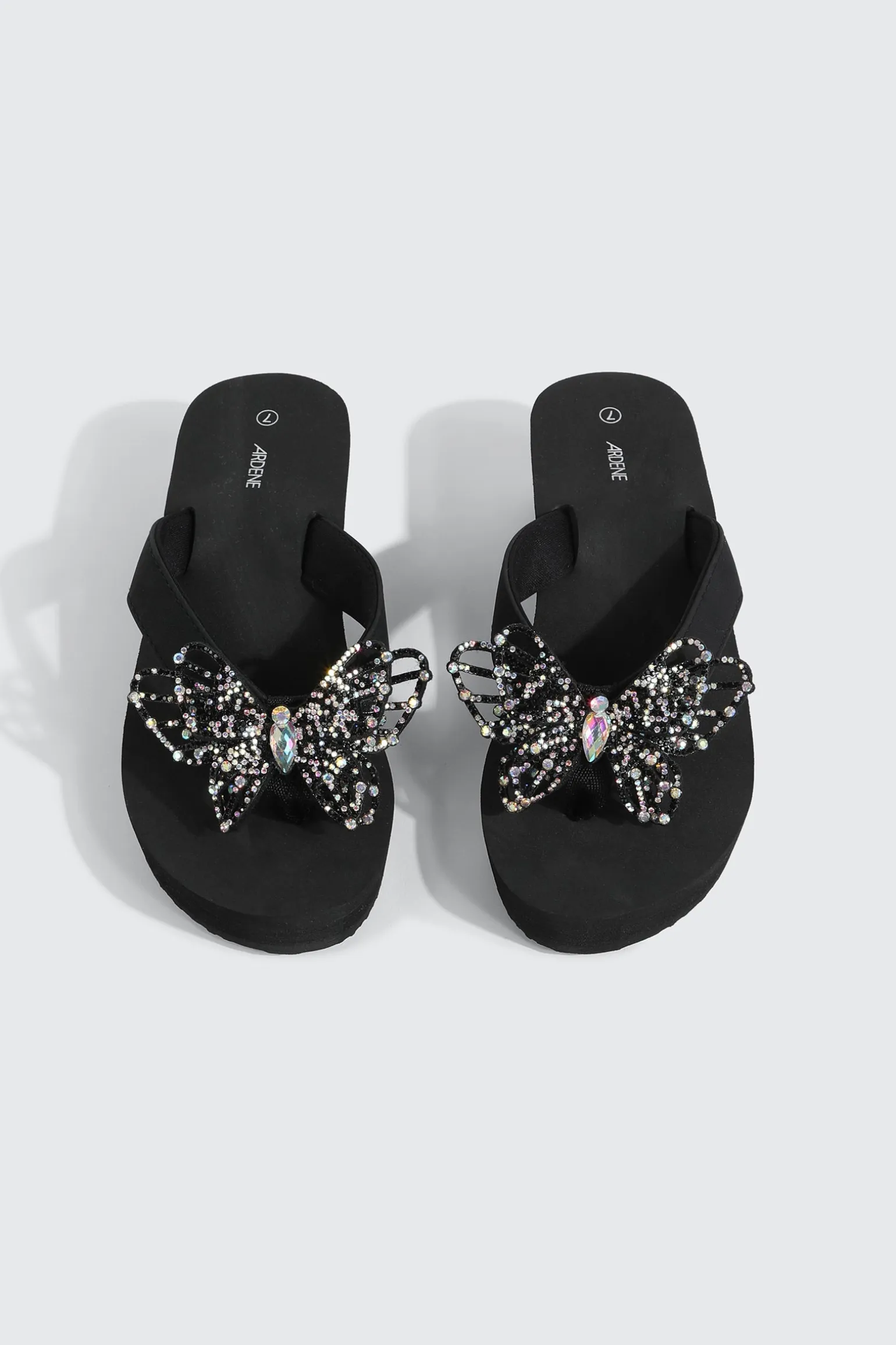 Butterfly Wedge Flip Flops