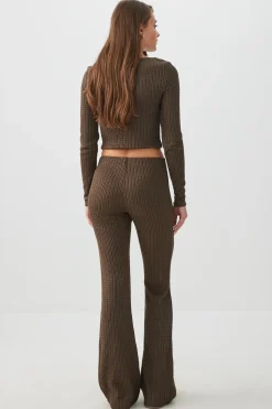 Cable Knit Flare Pants