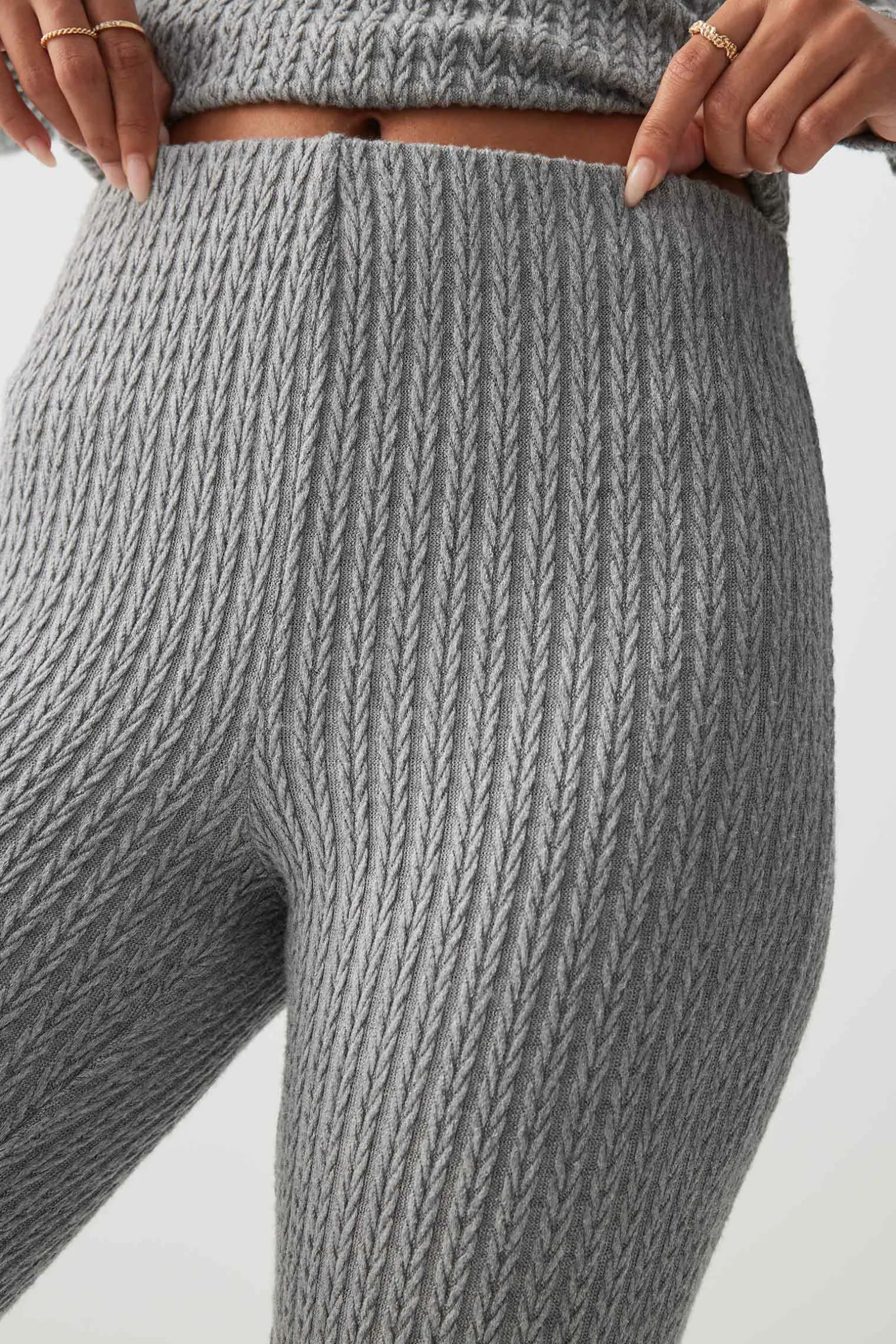Cable Knit Flare Pants