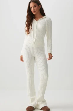 Cable Knit Flare Pants
