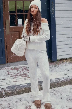 Cable Knit Flare Pants
