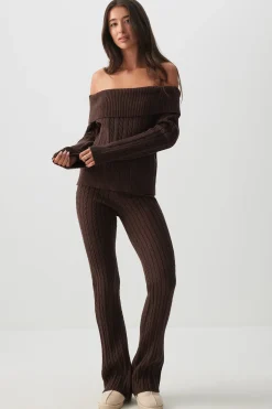 Cable Knit Flare Pants