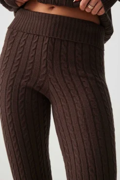 Cable Knit Flare Pants