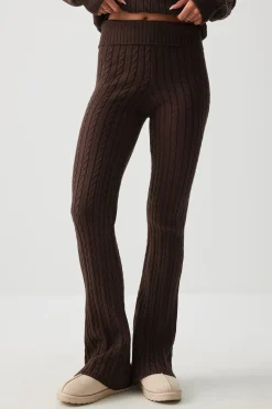 Cable Knit Flare Pants