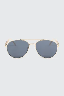 Chain-Link Aviator Sunglasses