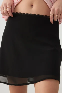 Chiffon A-Line Mini Skirt