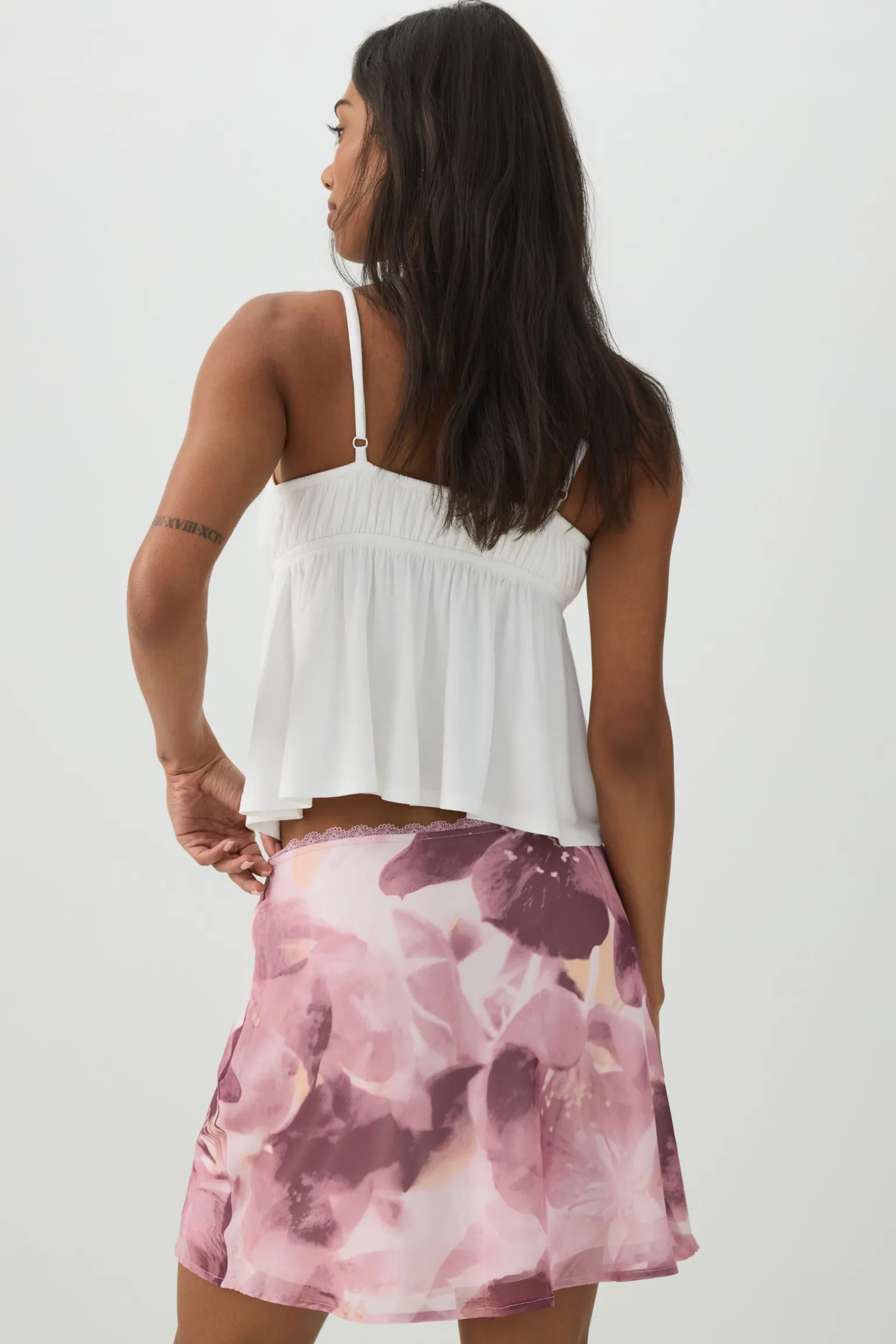 Chiffon A-Line Mini Skirt