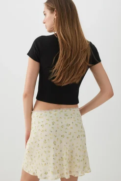 Chiffon A-Line Mini Skirt