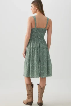 Chiffon Midi Tiered Dress